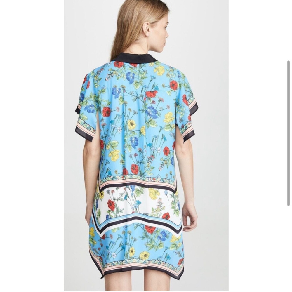 Alice + Olivia Floral Mini Dress - Blue and Black SZ L - Picture 3 of 14